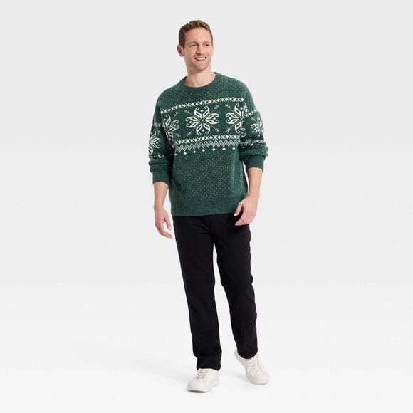 Goodfellow & Co - Men's Fair Isle Sweater - Goodfellow & Co Green L Green - Picture 3 of 3